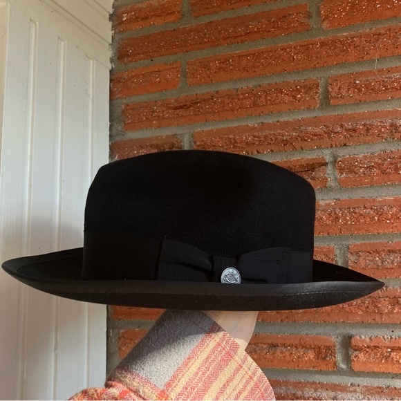 Stetson Royal Deluxe Whippet Black Fedora Size 6 7/8 - Picture 6 of 12